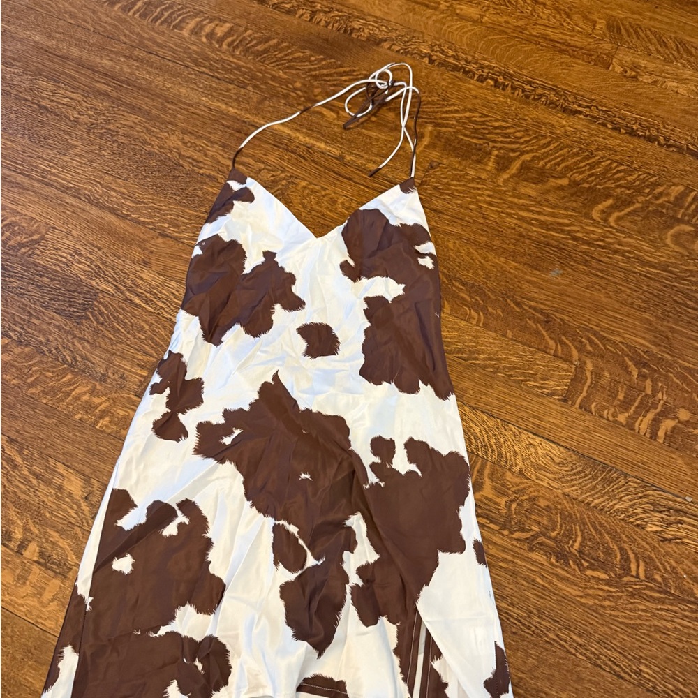 Princess Polly Brown and Cream Cowprint Dress